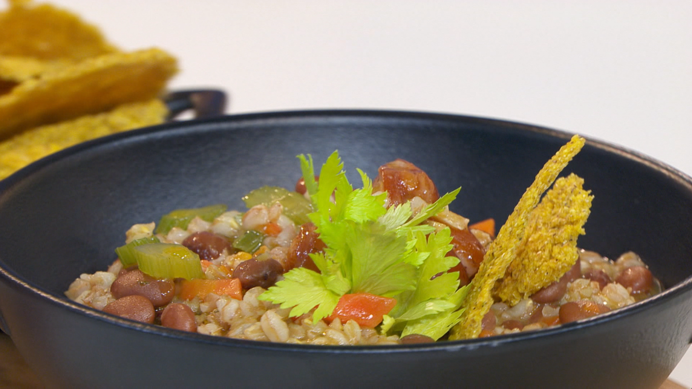 Zuppa di farro e borlotti