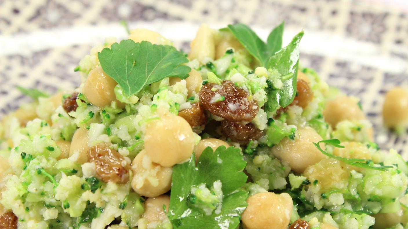 Insalata di miglio e cous-cous di broccoletti