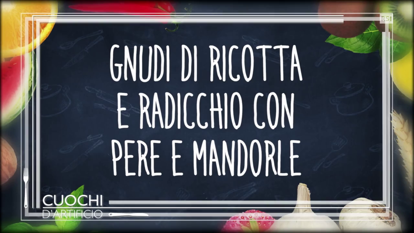 Ricetta in breve - Gnudi di ricotta e radicchio con pere e mandorle tostate