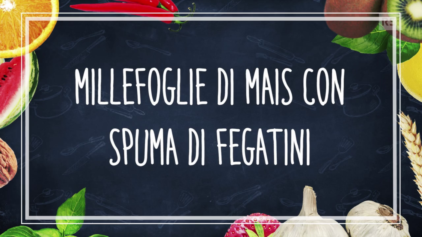 Ricetta in breve - Millefoglie di mais con spuma di fegatini di coniglio