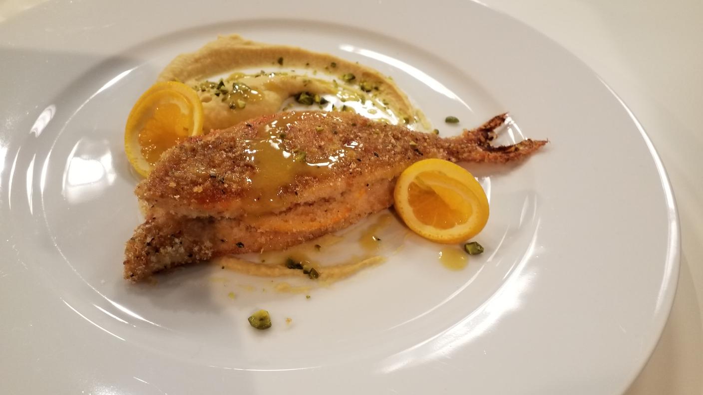 Triglie gratinate agli agrumi
