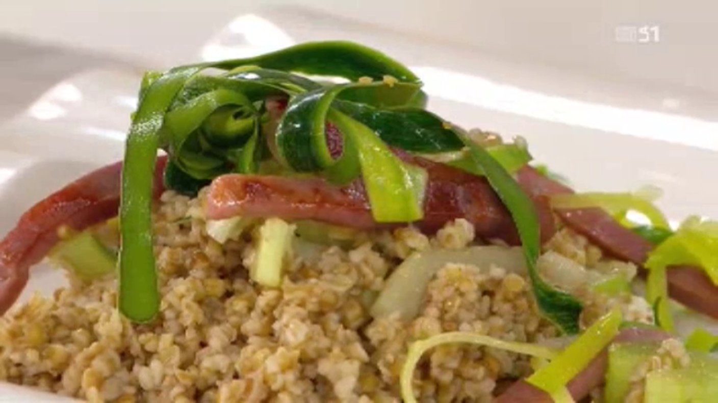 Insalata primaverile con bulgur, fagiolini verdi, mozzarella 2