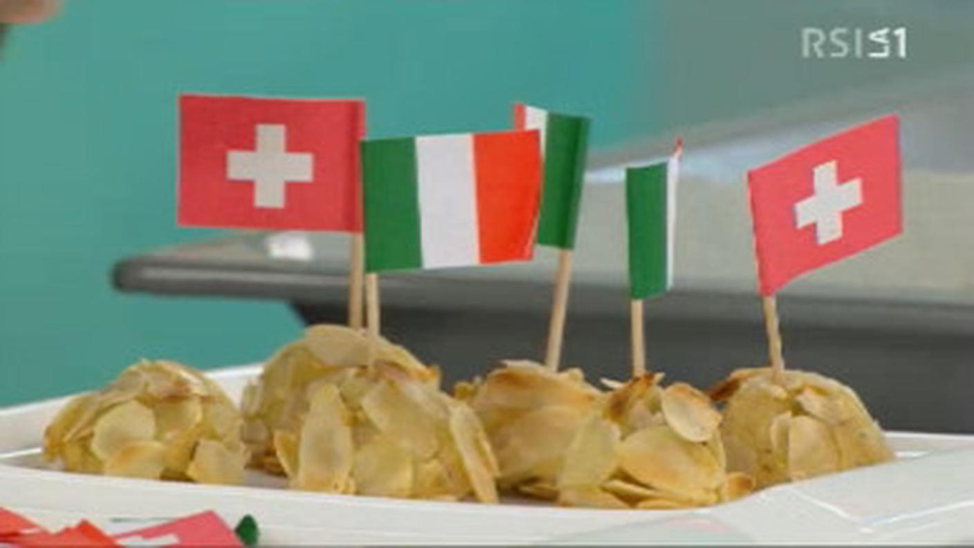 Praline di cappone in crosta di mandorle dorate al forno