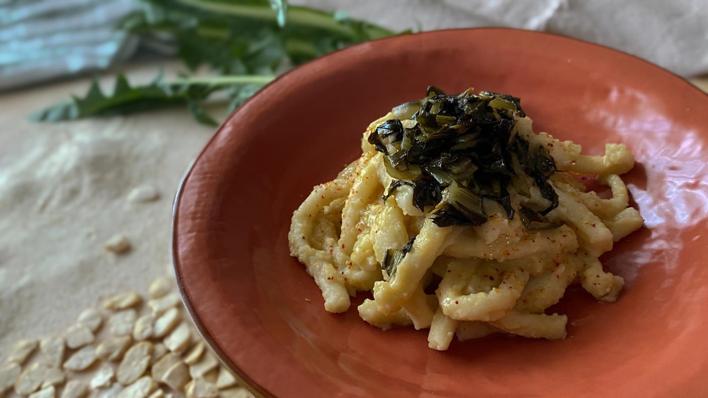 4_Malika Ayane- Strozzapreti in crema di fave secche e cicoria saltata