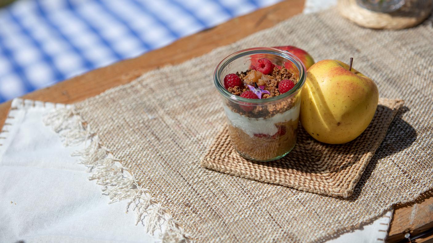 crumble di mele tagliata