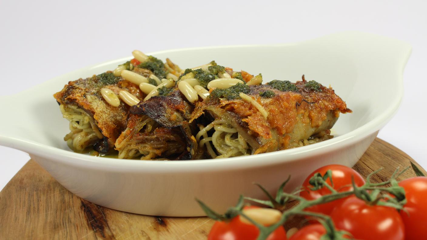 Involtini di melanzana al basilico