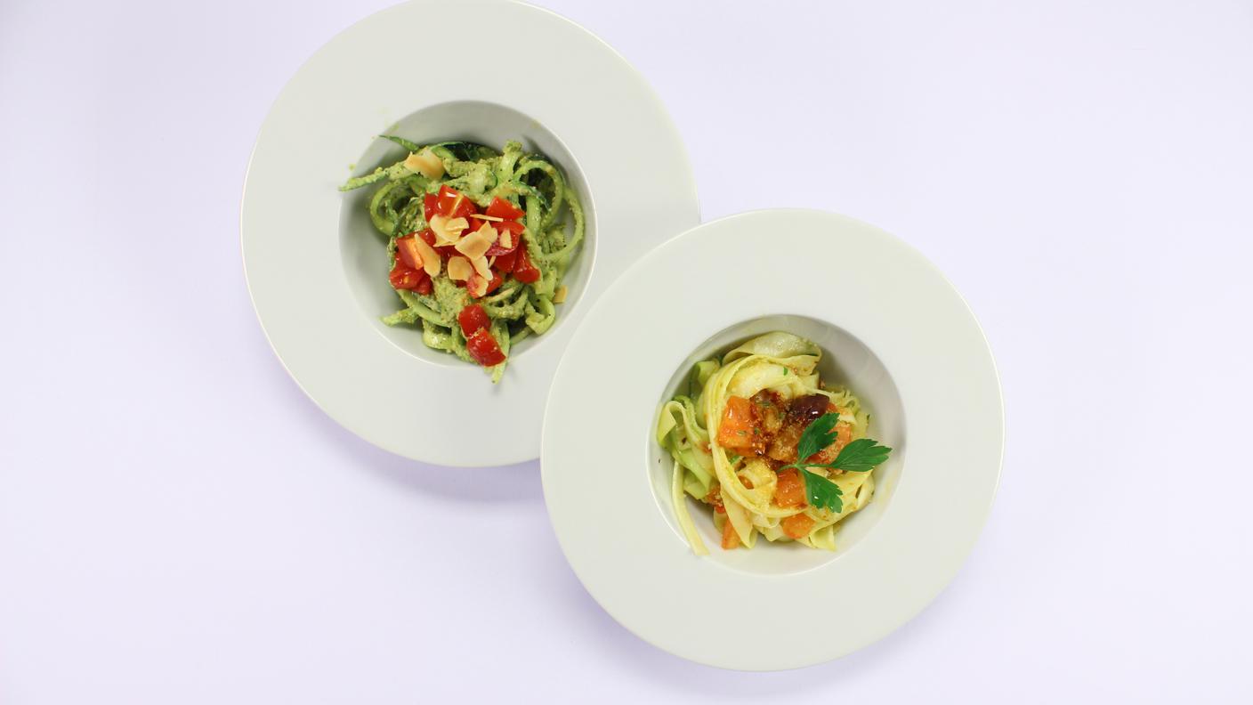 Spaghetti di zucchina al pesto di pistacchi