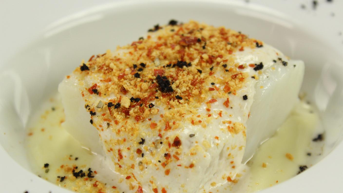 Baccalà alla pizzaiola con crema di patate