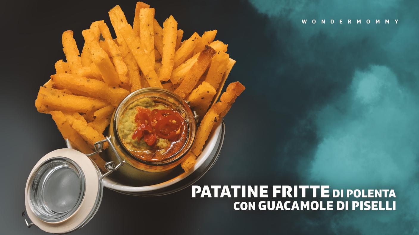 10 Patatine fritte di polenta con guacamole di piselli