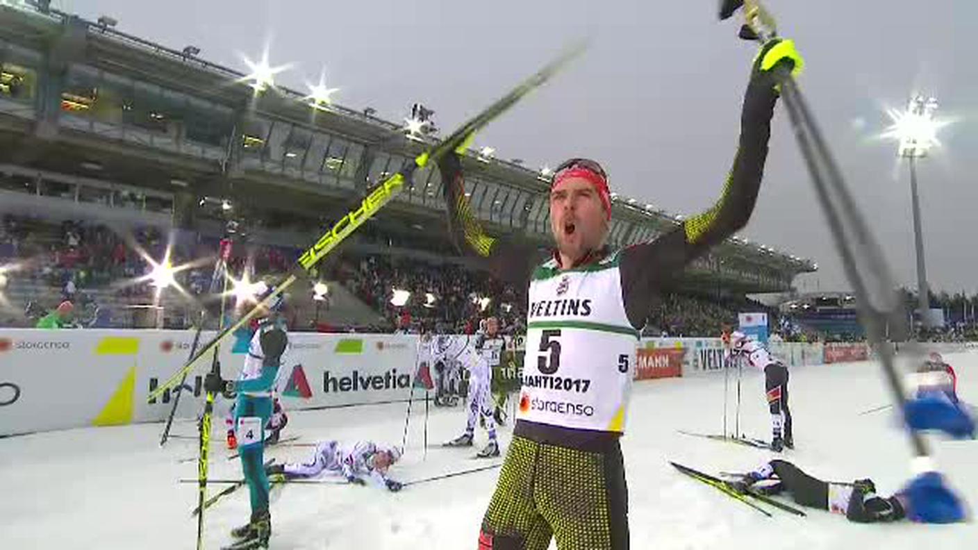 Mondiali di Lahti, la volata vincente di Johannes Rydzek (01.03.2017)