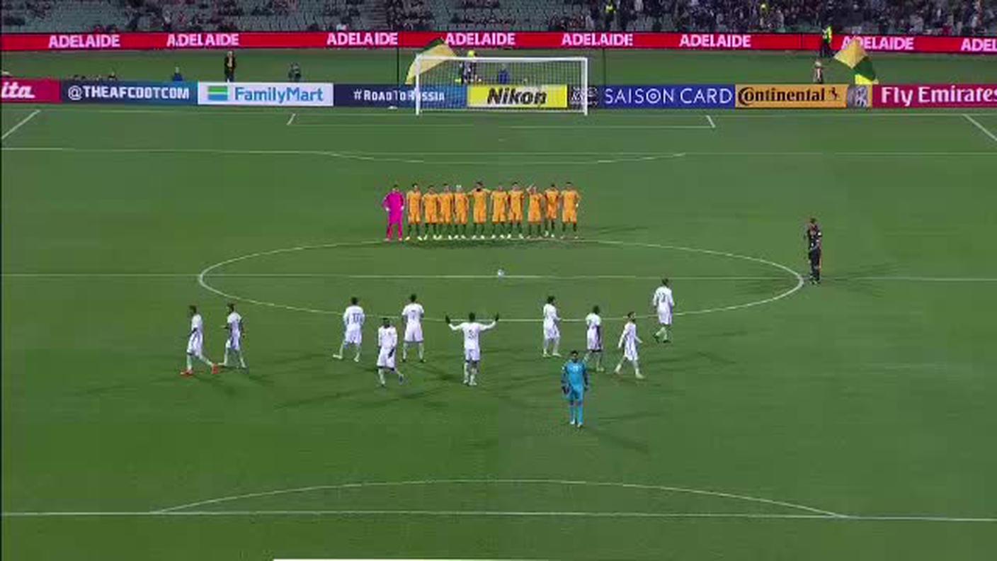 Qualificazione Mondiali 2018, il minuto di silenzio prima di Australia - Arabia Saudita (09.06.2017)