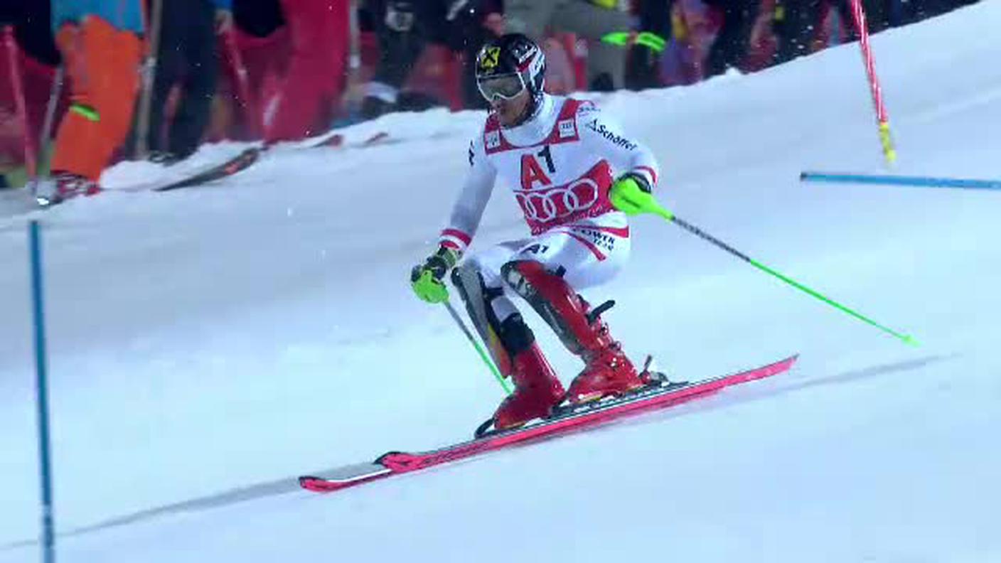 Slalom di Schladming, la prima manche di Marcel Hirscher (23.01.2018)