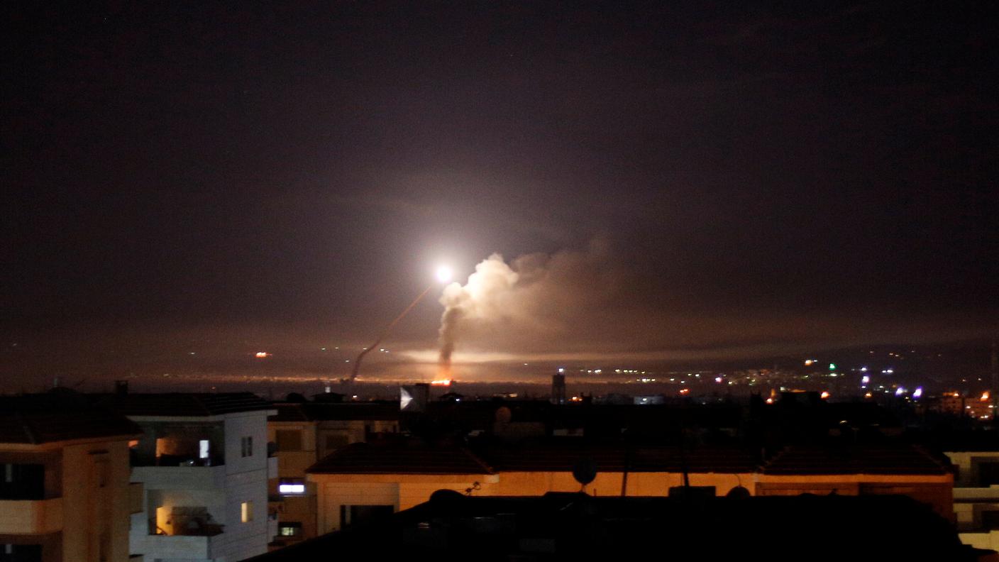 Una fotografia scattata a Damasco la scorsa notte