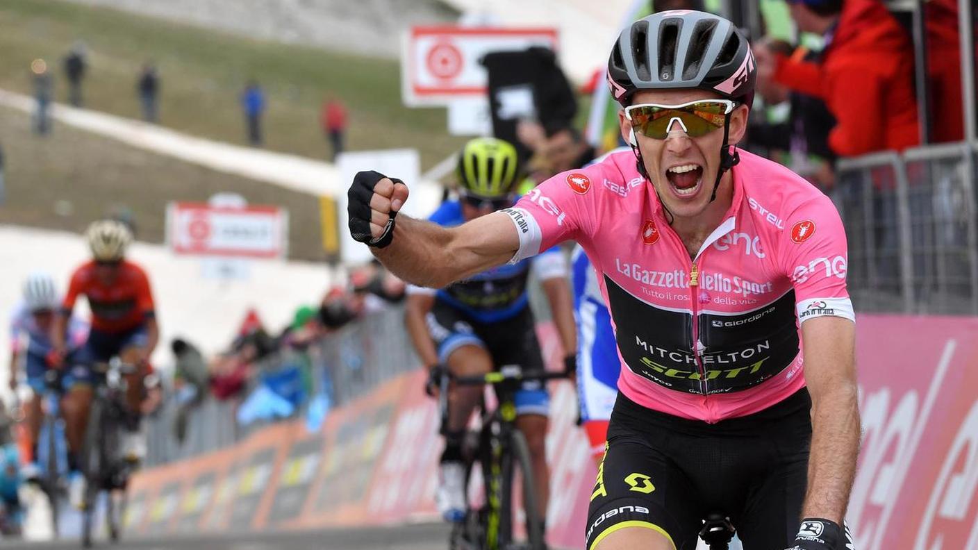 La gioa del corridore della Mitchelton-Scott