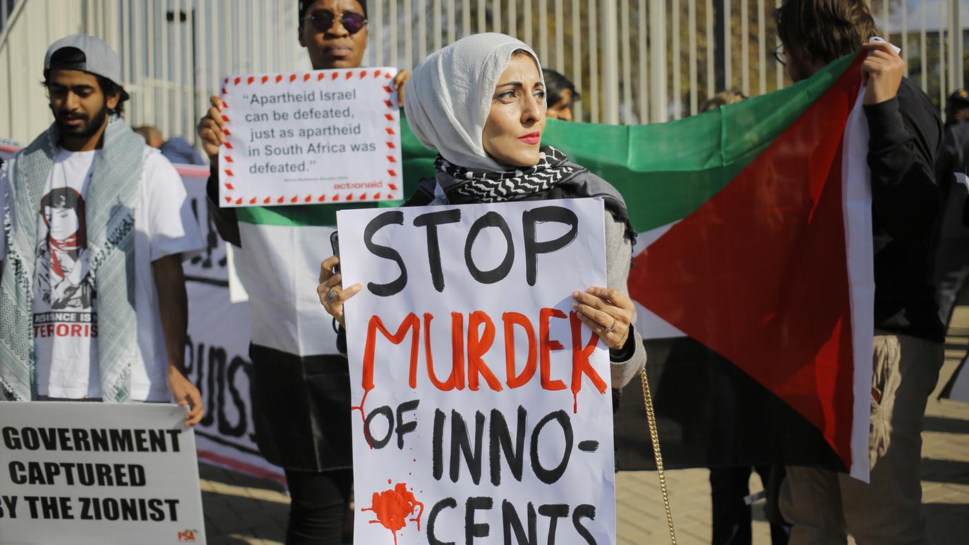 Manifestazione filopalestinese a Johannesburg, Sudafrica