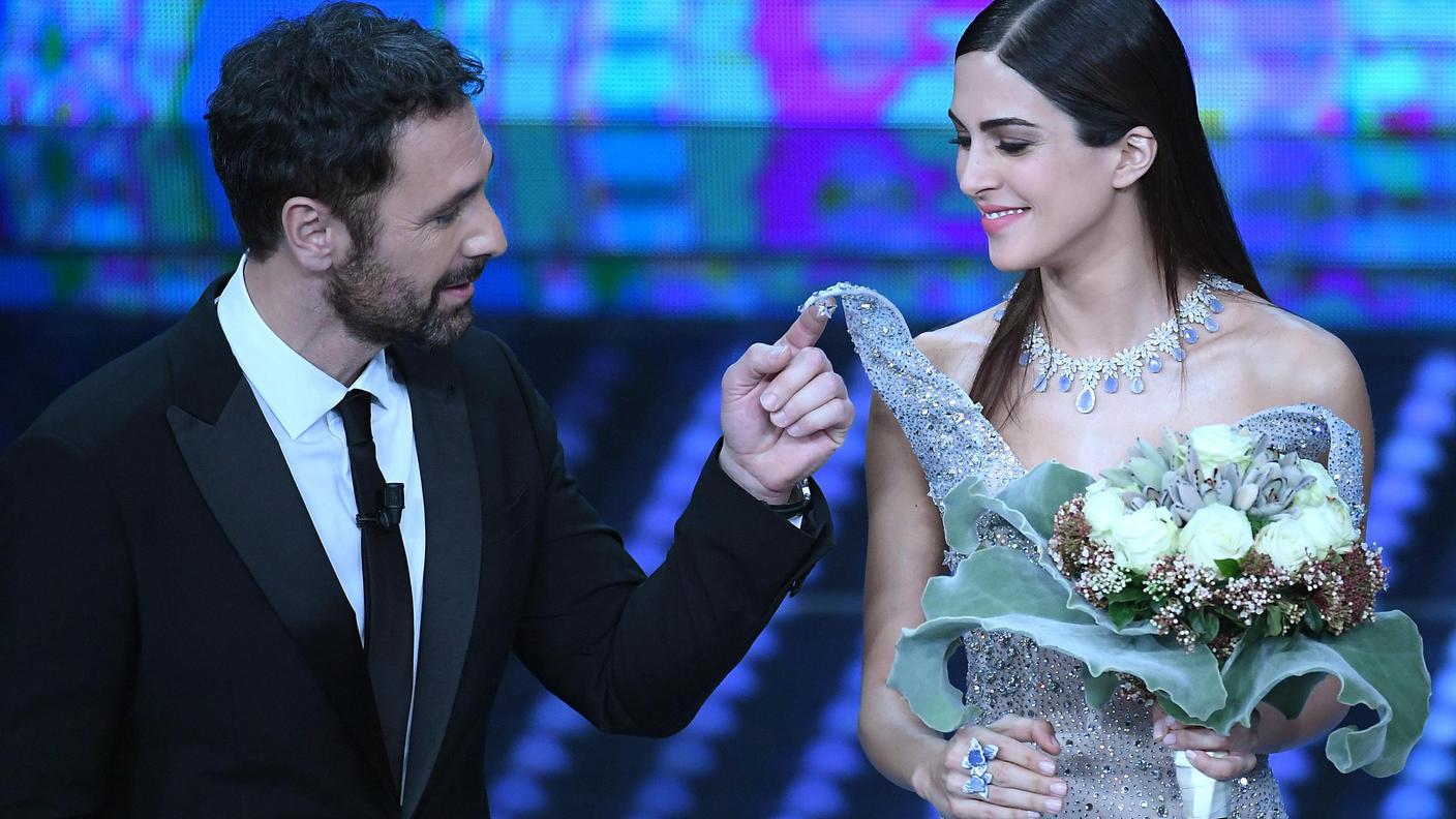 I due innamorati sul palco del Festival di Sanremo 2017