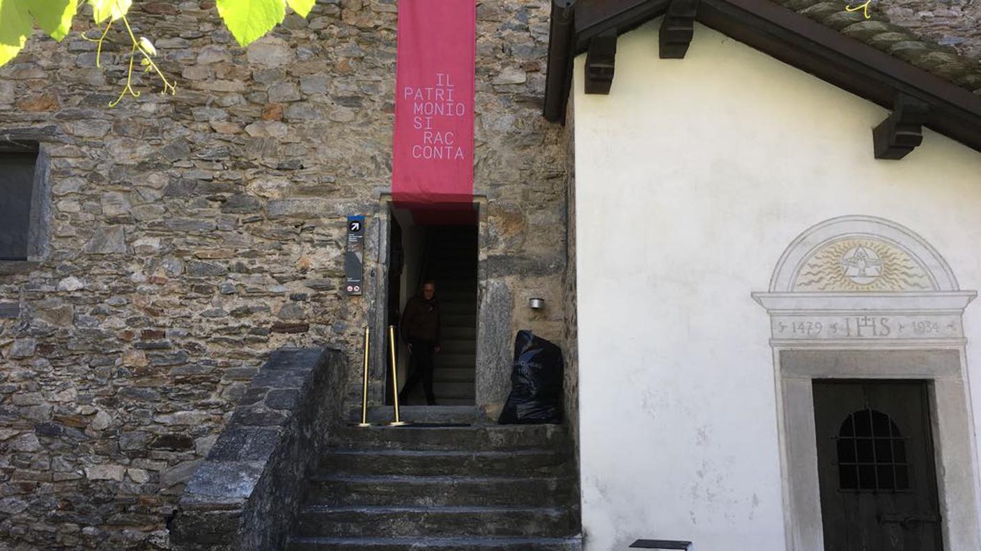 L'entrata della mostra al Castello Sasso Corbaro di Bellinzona