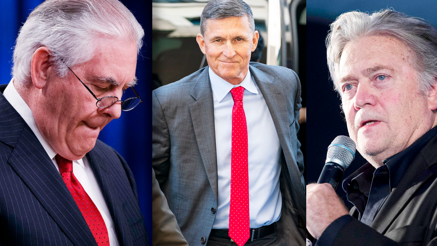 Dimissionari: Rex Tillerson, Michael T. Flynn e Steve Bannon