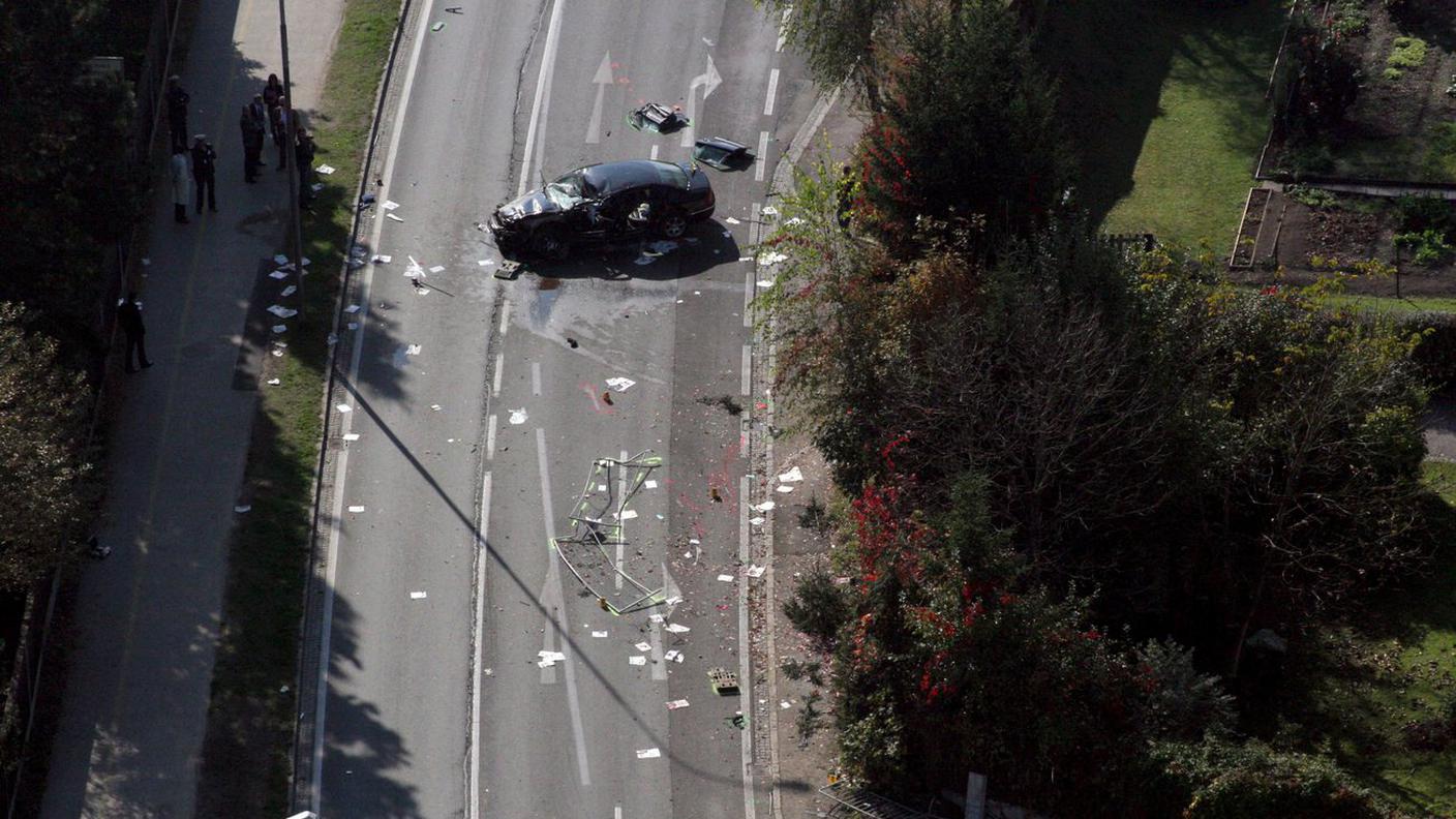 Il luogo dell'incidente vicino Klagenfurt