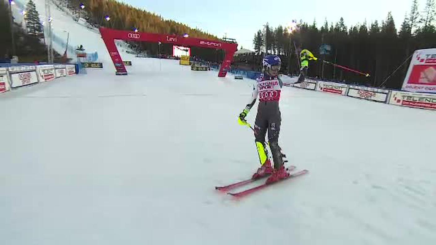 Slalom femminile di Levi, la prima manche di Mikaela Shiffrin (17.11.2018)