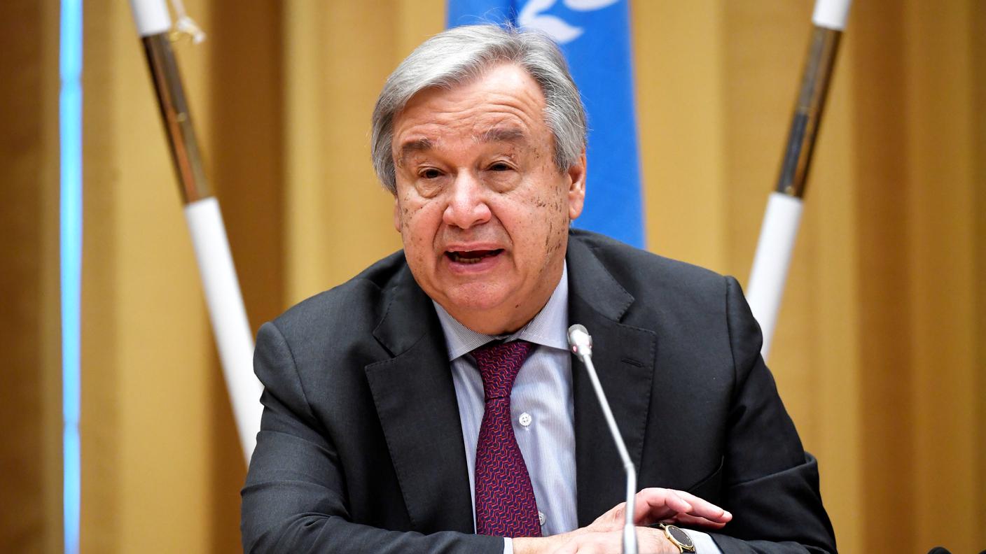 Il segretario generale dell'ONU Antonio Guterres a Rimbo in Svezia