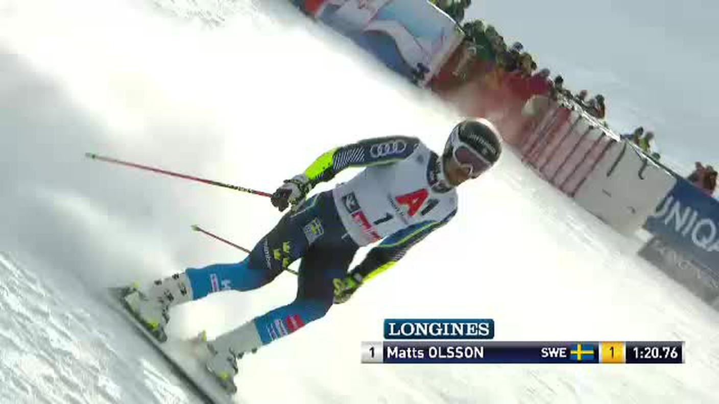 Gigante maschile di Saalbach, la prima manche di Matts Olsson (19.12.2018)