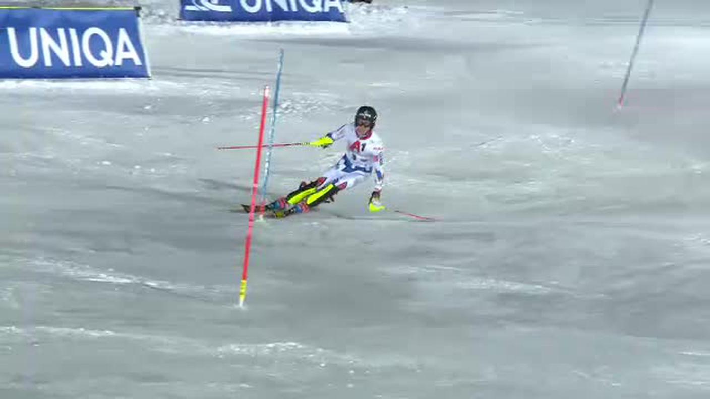 Slalom maschile di Schladming, l'inforcata di Clément Noël (29.01.2019)