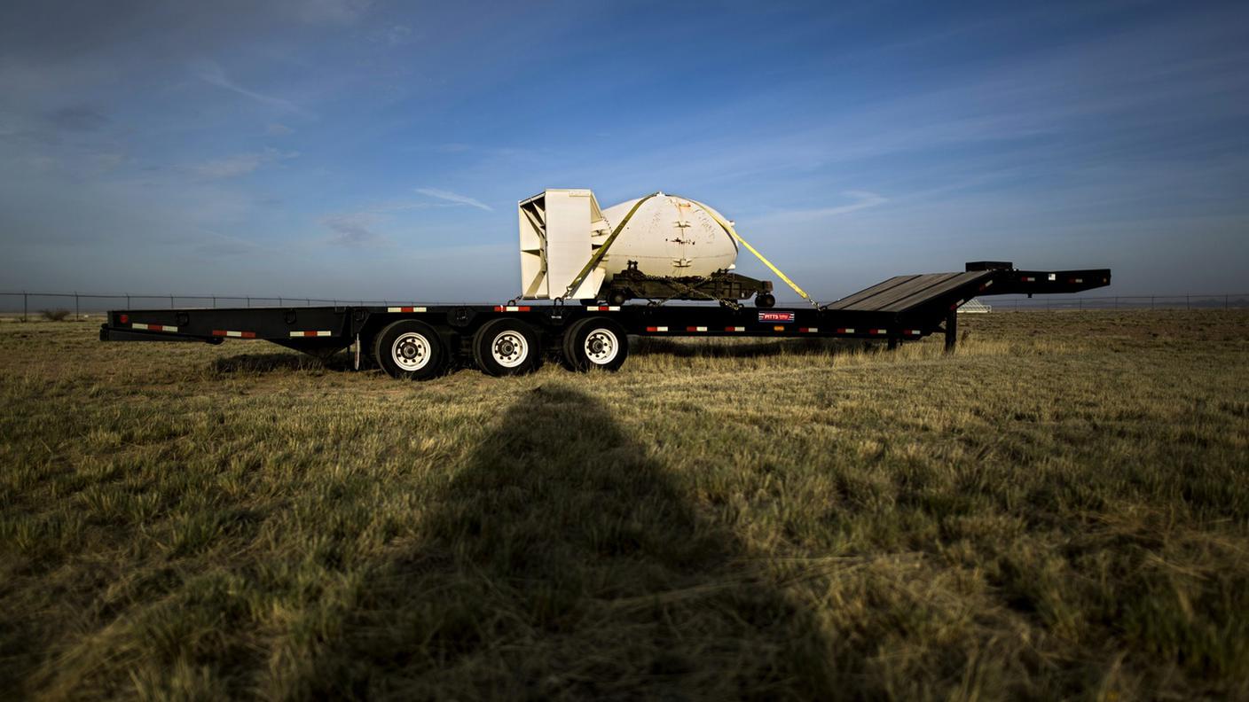 Una replica di "Fat man", l'ordigno atomico gettato su Nagasaki nel 1945