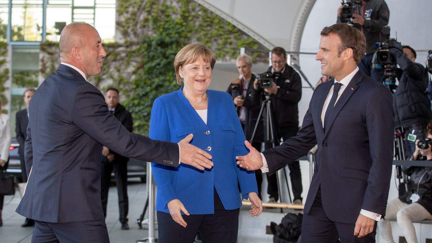 Il premier kosovaro Ramush Haradinaj ha incontrato Merkel e Macron