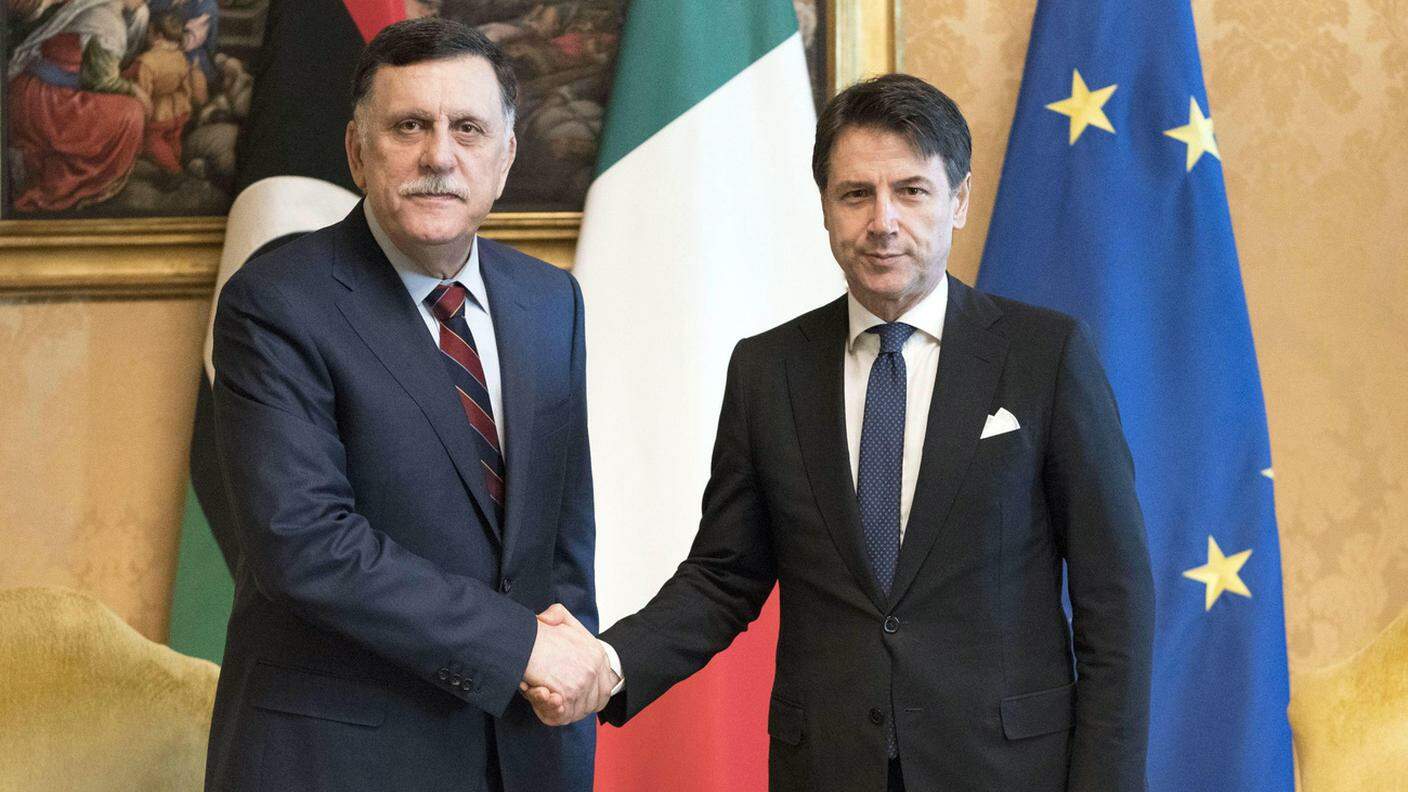 Fayez Sarraj e il premier italiano Conte