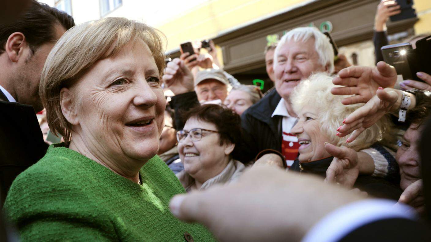 La cancelliera tedesca Angela Merkel giovedì a Sibiu