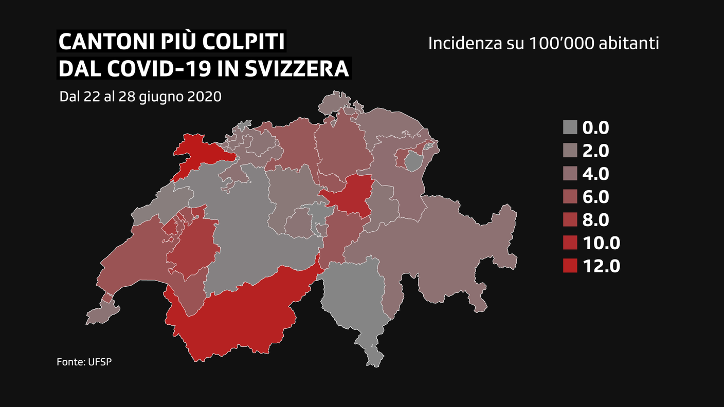 I cantoni più colpiti