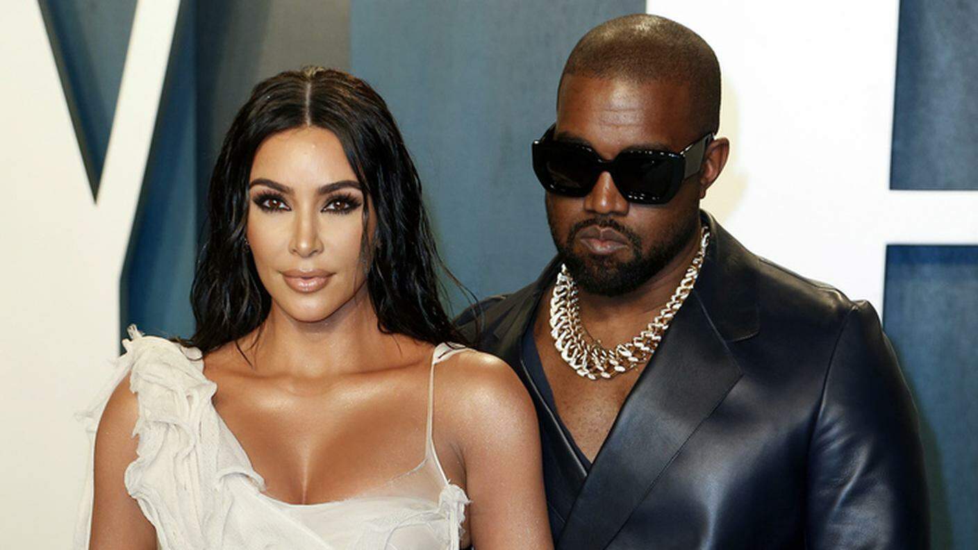 Kanye West con la moglie Kim Kardashian