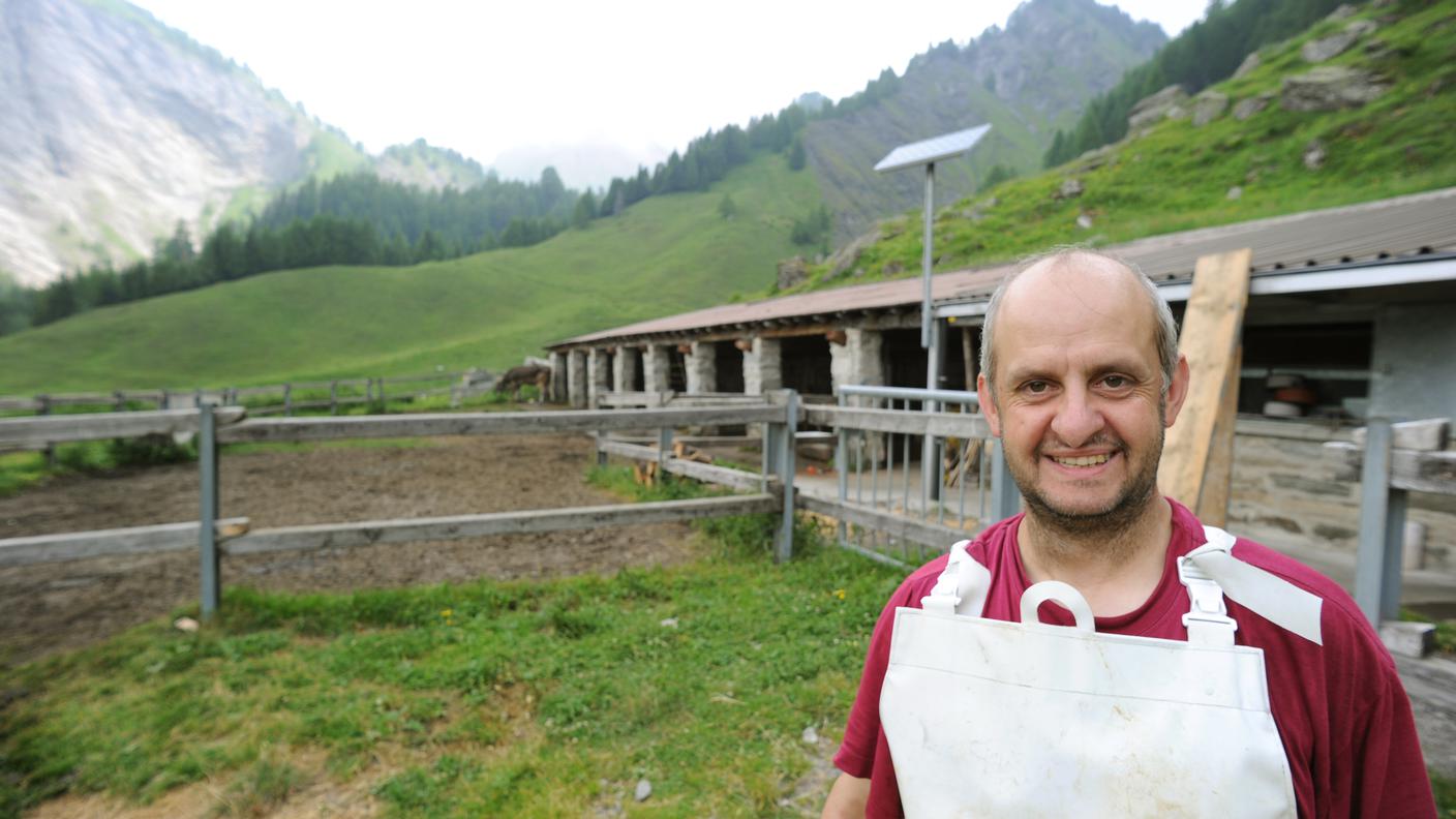 Giovanni Boggini sull'alpe Garzott nel 2012