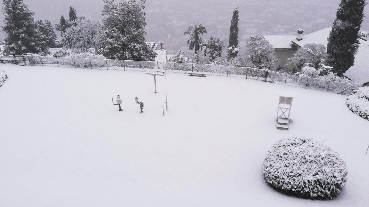 La nevicata di oggi sul Ticino