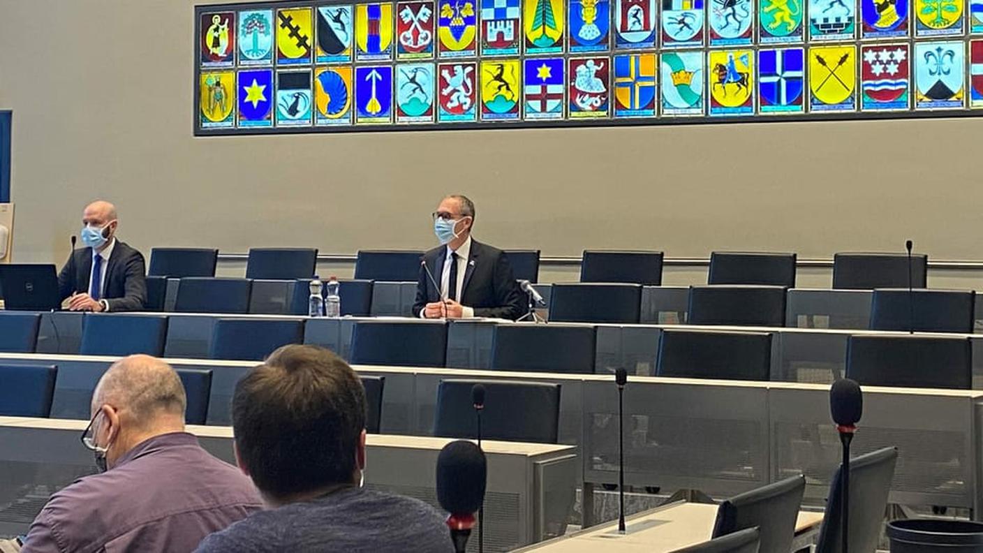 Christian Rathgeb durante la presentazione del consuntivo