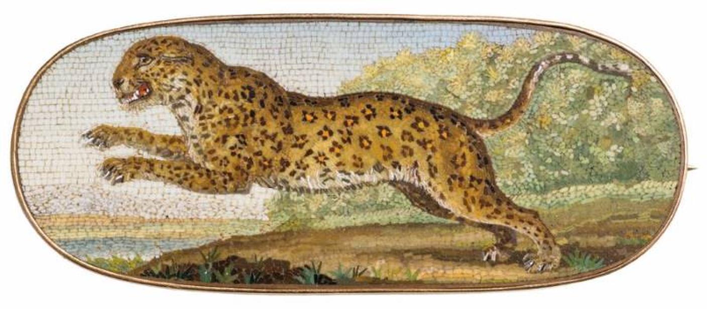 Antonio Aguatti, Spilla con leopardo (Roma) 1790-1800 ca.