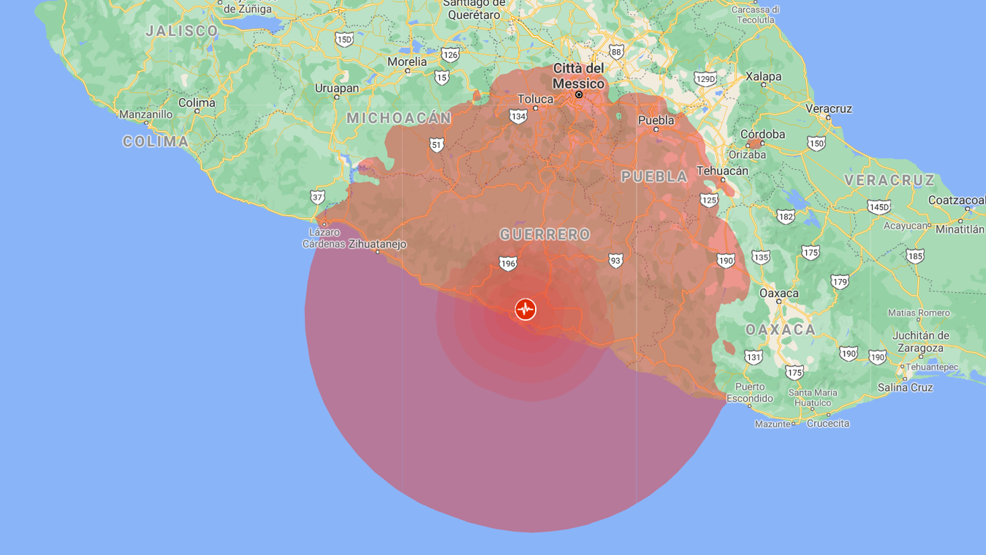 L'epicentro vicino ad Acapulco