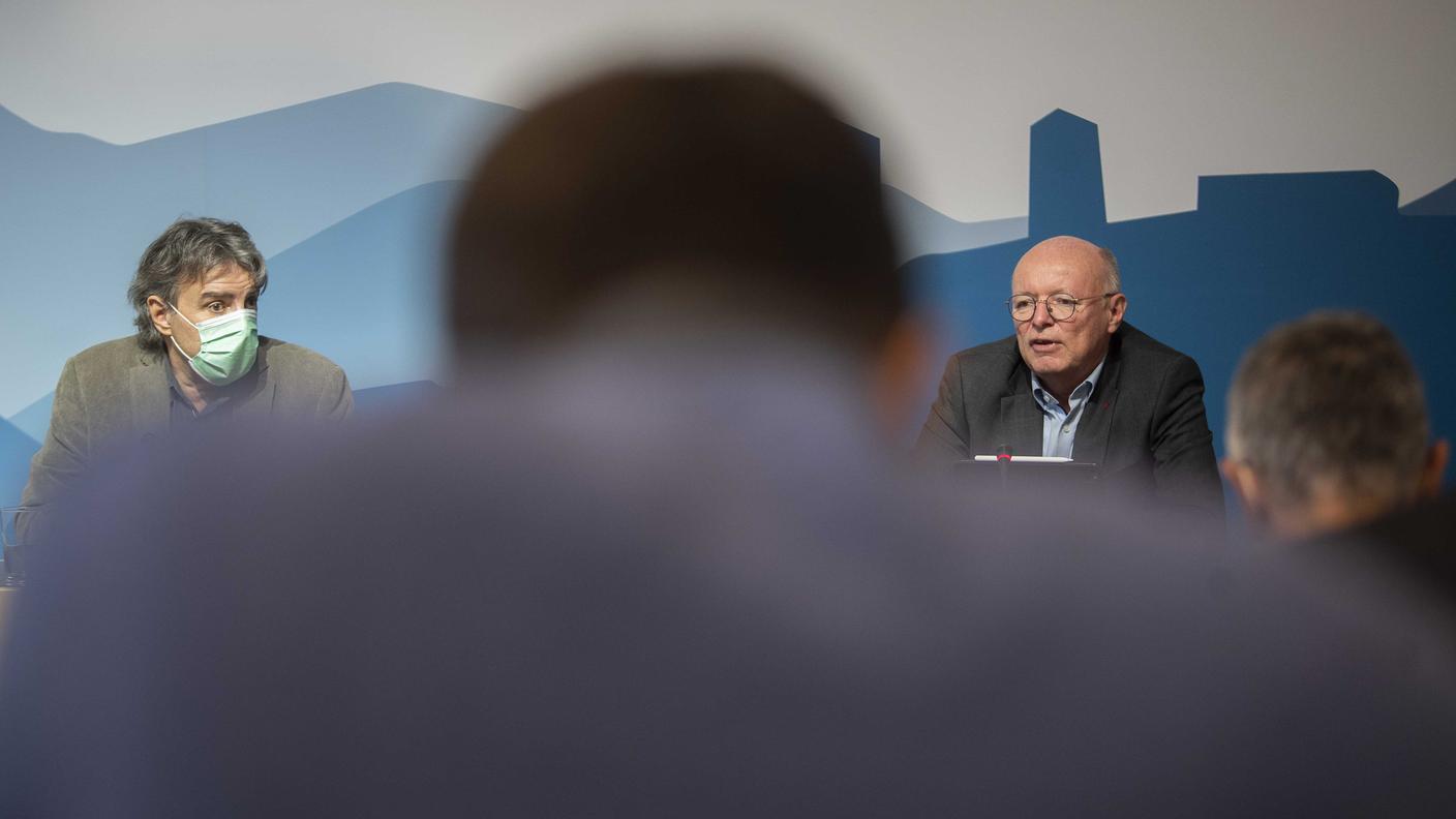 Il presidente del governo ticinese Manuele Bertoli e il CEO delle FFS Vincent Ducrot