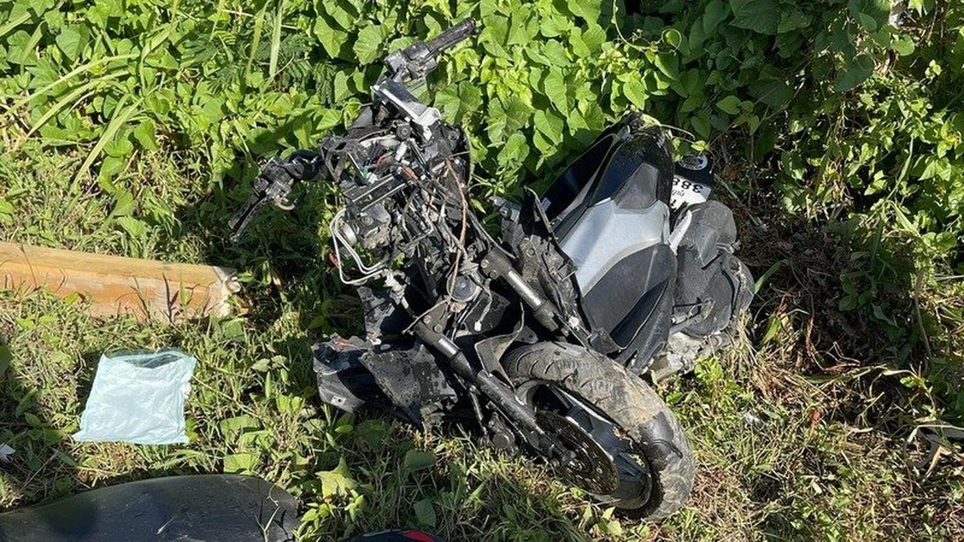 Lo scooter sul quale viaggiava il cittadino svizzero