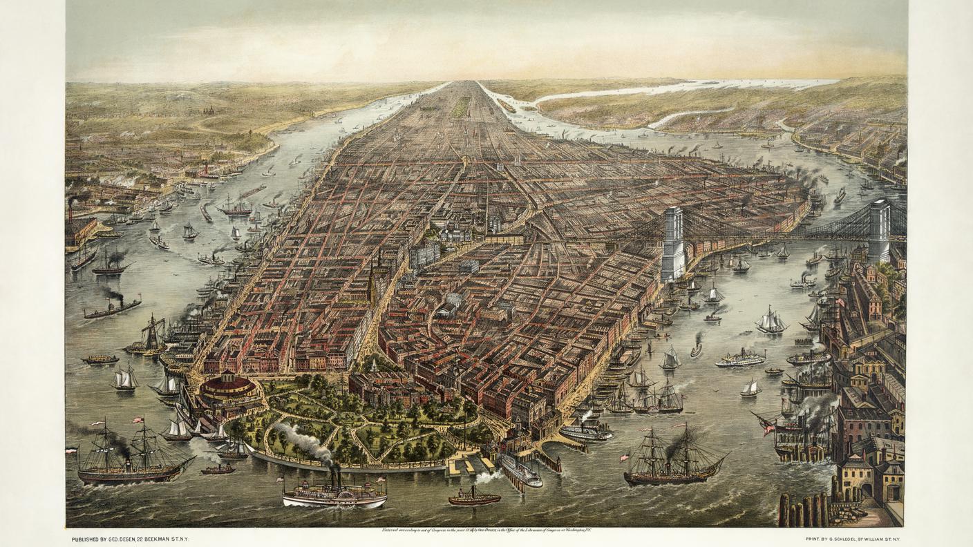 Panorama di Manhattan nel 1873