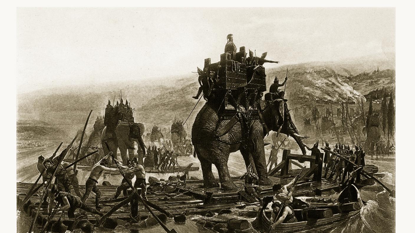 iStock-La traversata del Rodano da parte dell'armata di Annibale 