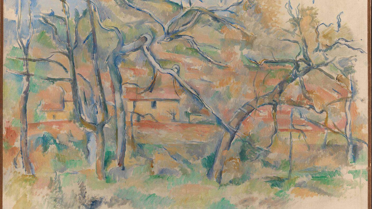 Paul_Cézanne, Trees and Houses, 1884 ca.