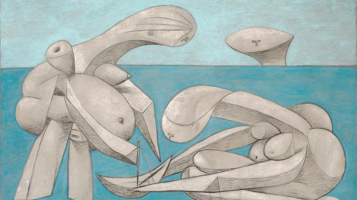 Pablo Picasso, Sulla spiaggia (La Baignade), 12 febbraio 1937. Collezione Peggy Guggenheim, Venezia (Fondazione Solomon R. Guggenheim, New York).jpg