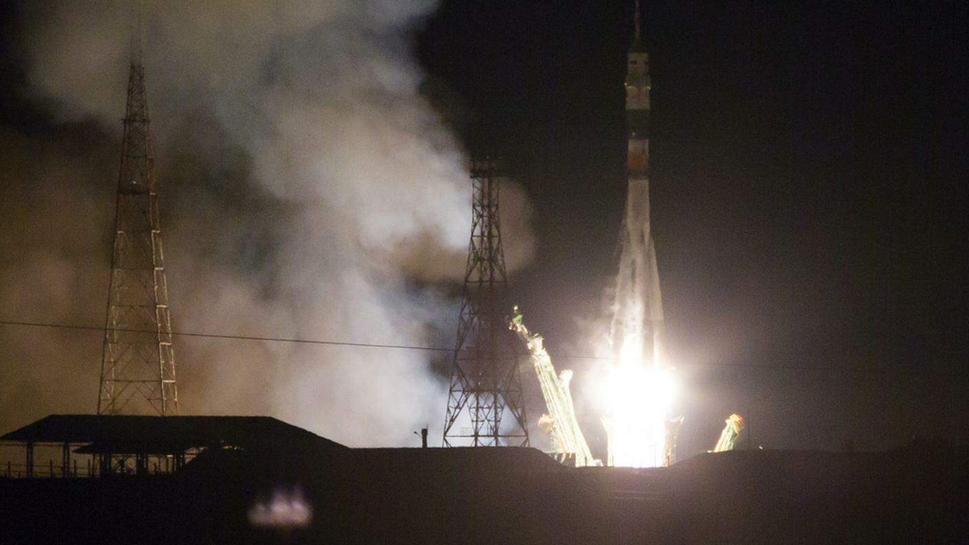 Il momento del lancio da Baikonur
