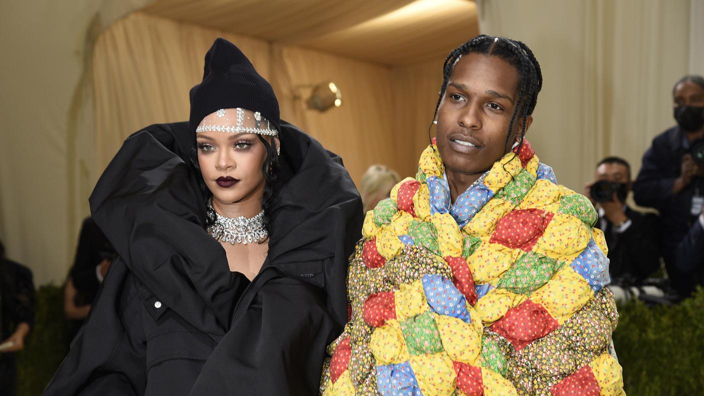 Rihanna con il rapper A$AP Rocky