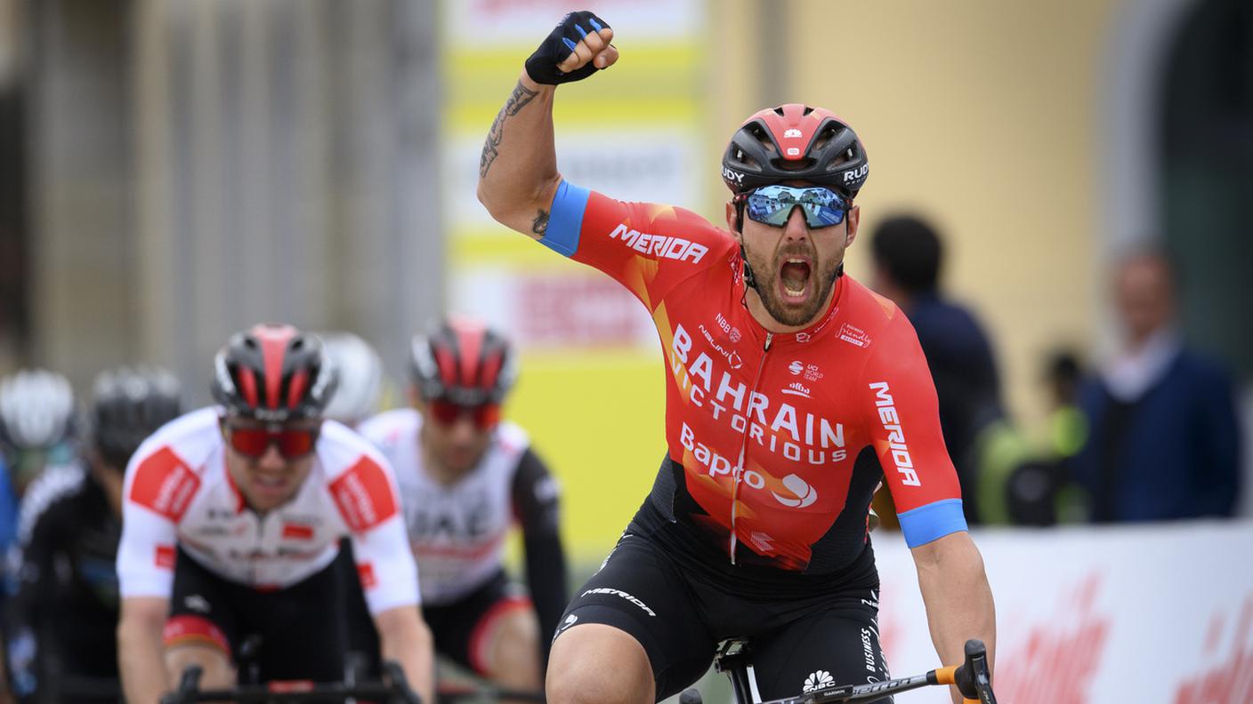 Momento di gioia per il corridore della Bahrain