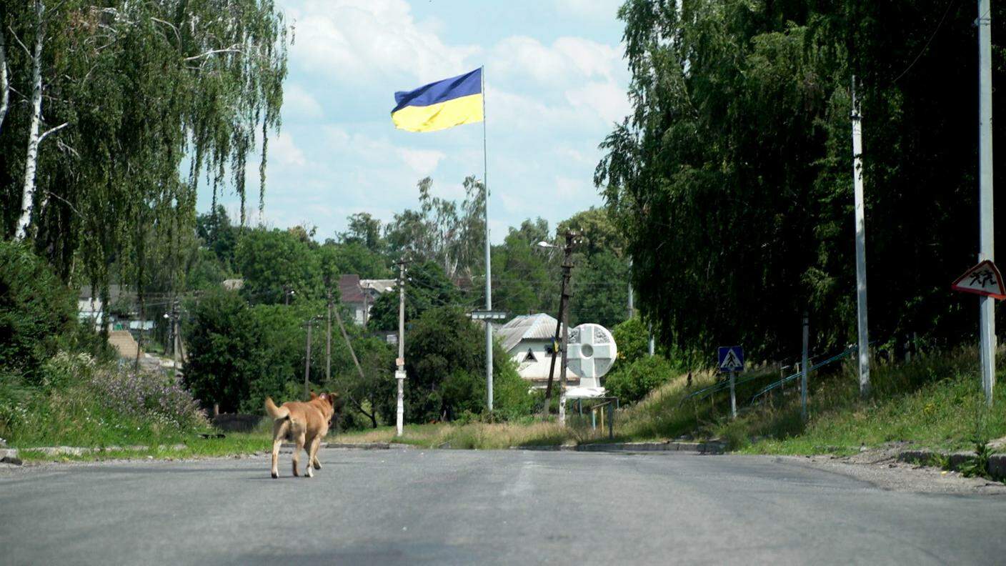 La bandiera ucraina su Andriivka.jpg