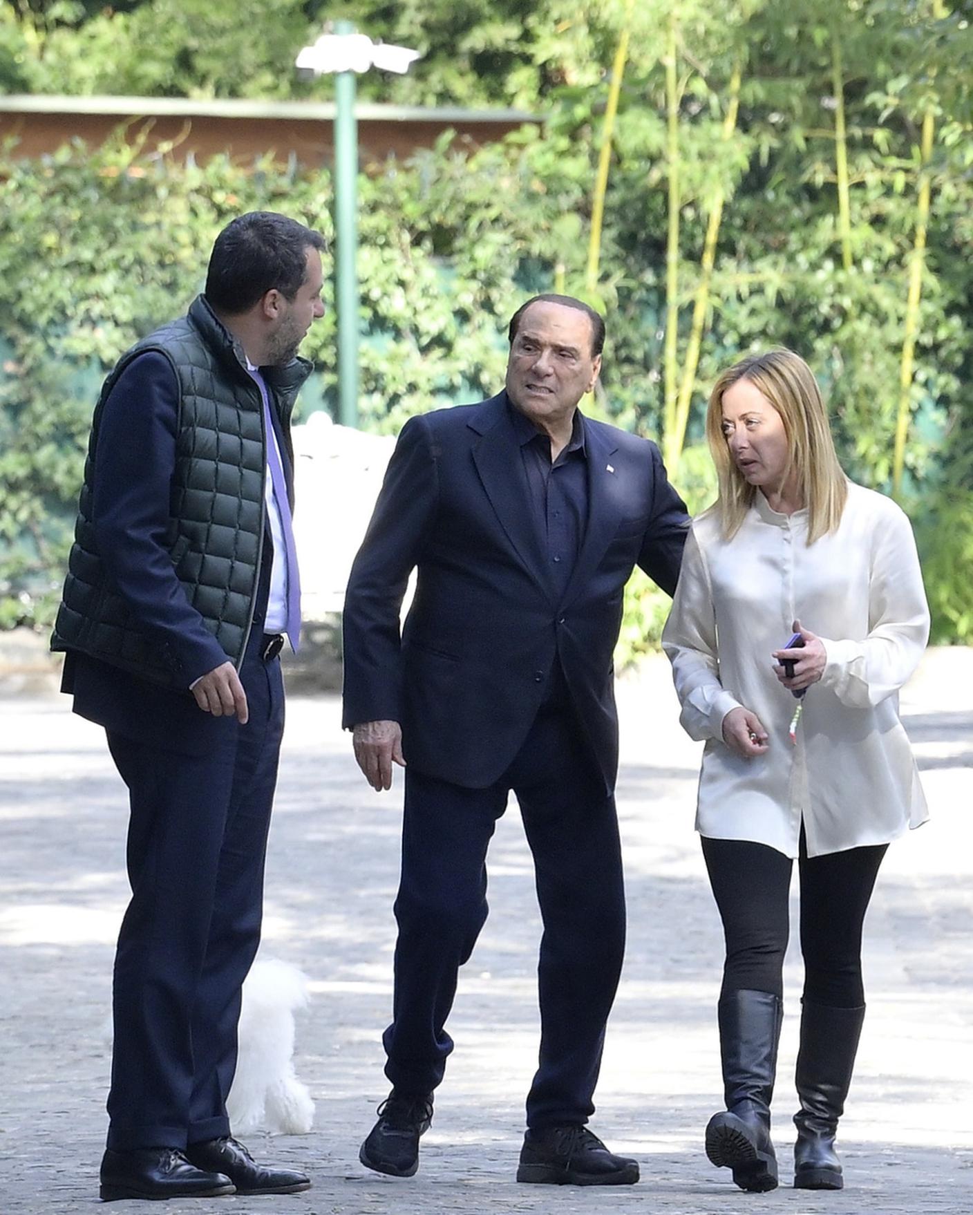 I leader del Centrodestra Matteo Salvini, Silvio Berlusconi e Giorgia Meloni