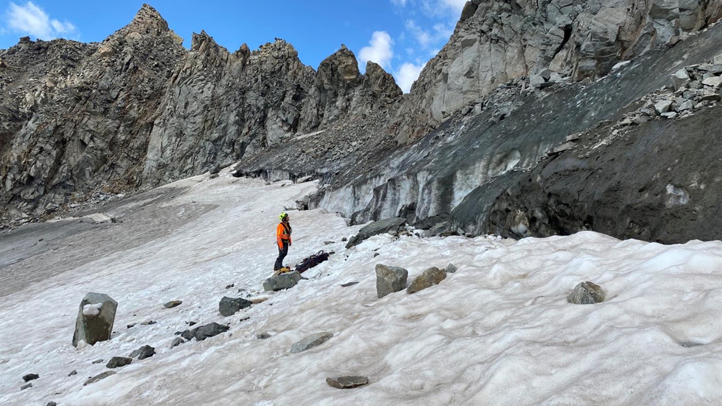 Il luogo dove i due alpinisti sono rimasti feriti